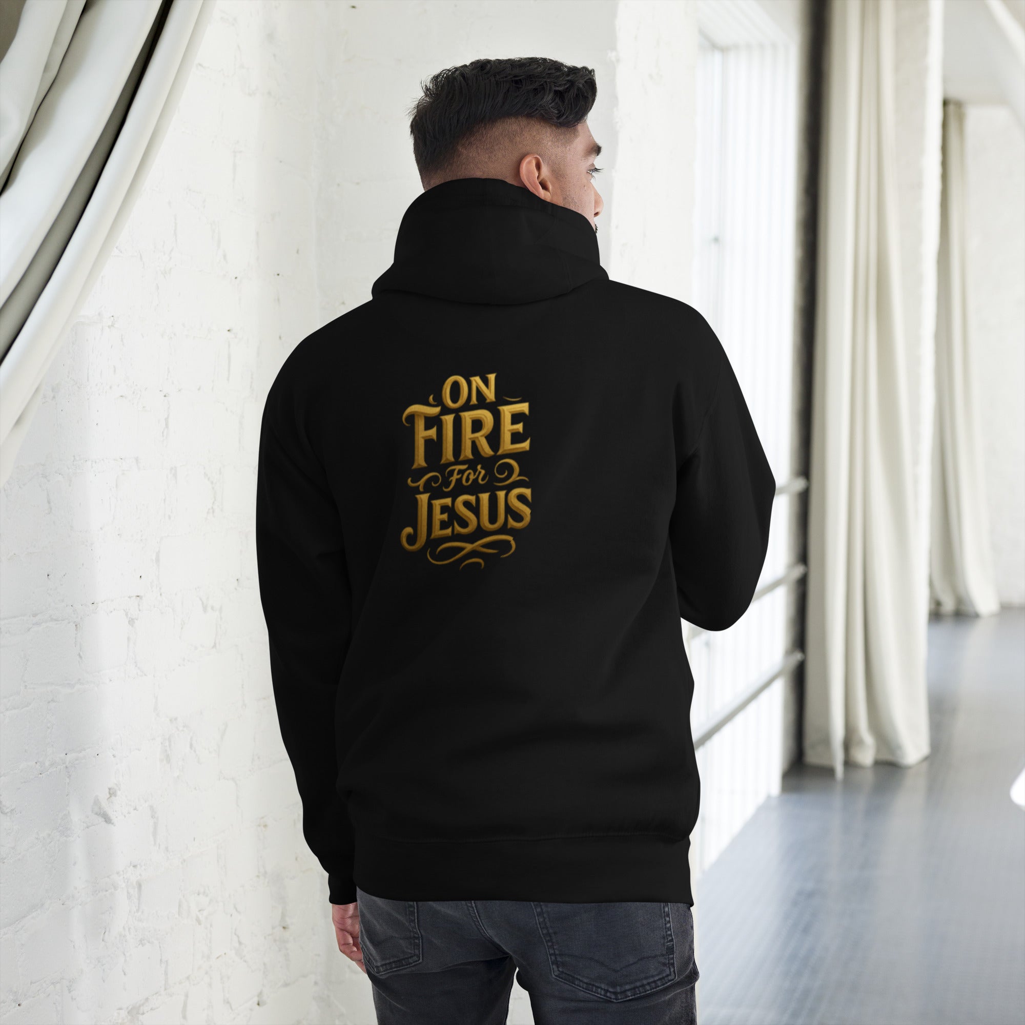 On Fire for Jesus - Unisex Hoodie - Christian Apparel by BASR Clothing