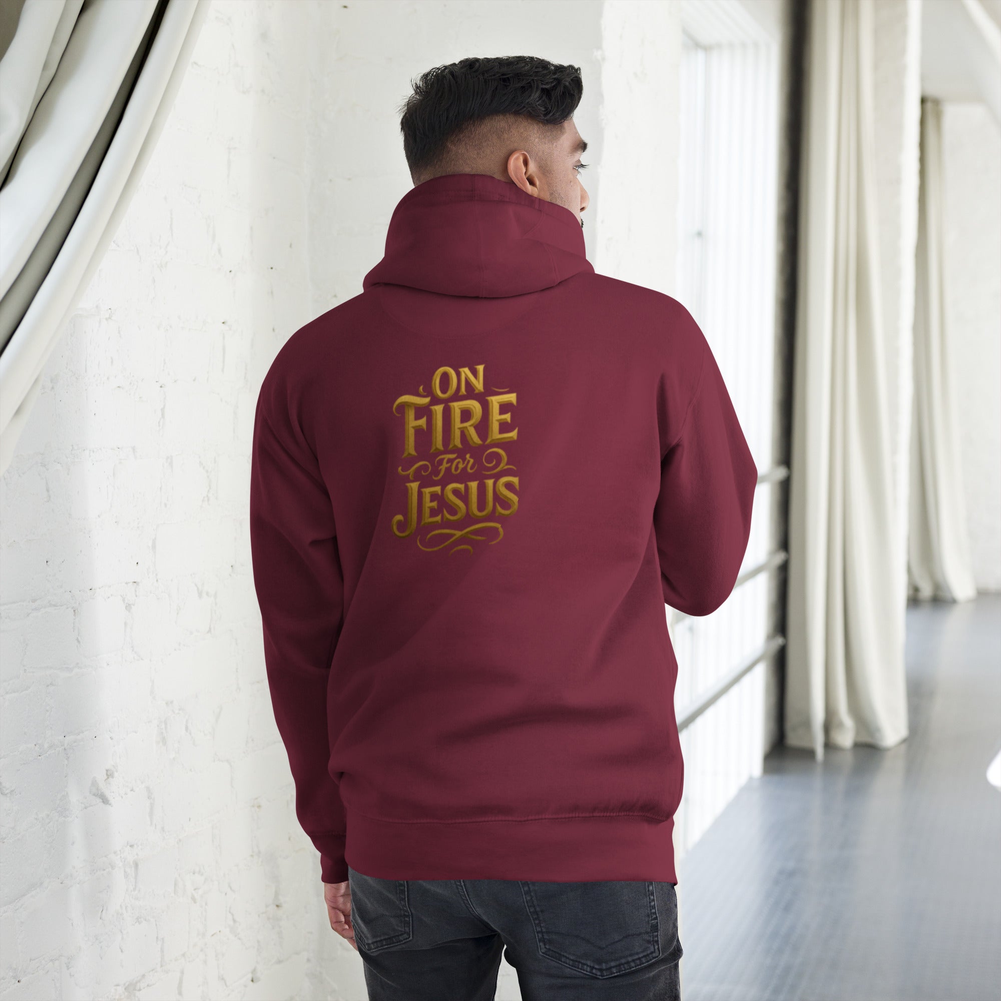 On Fire for Jesus - Unisex Hoodie - Christian Apparel by BASR Clothing