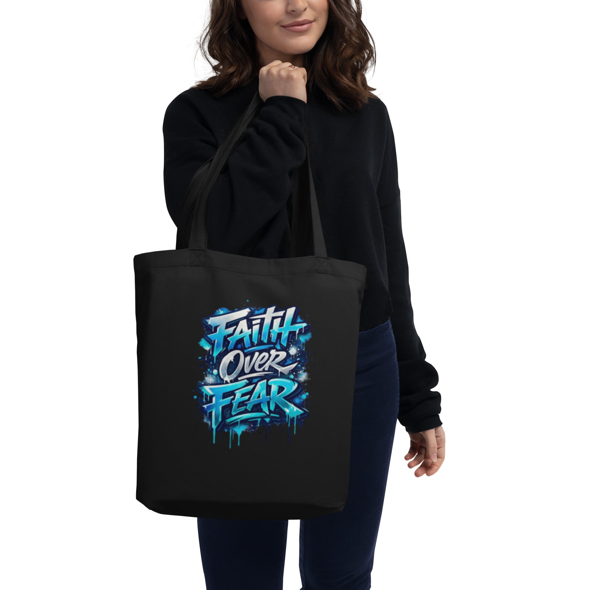 Faith over Fear - Eco Tote Bag - Christian Apparel by BASR Clothing