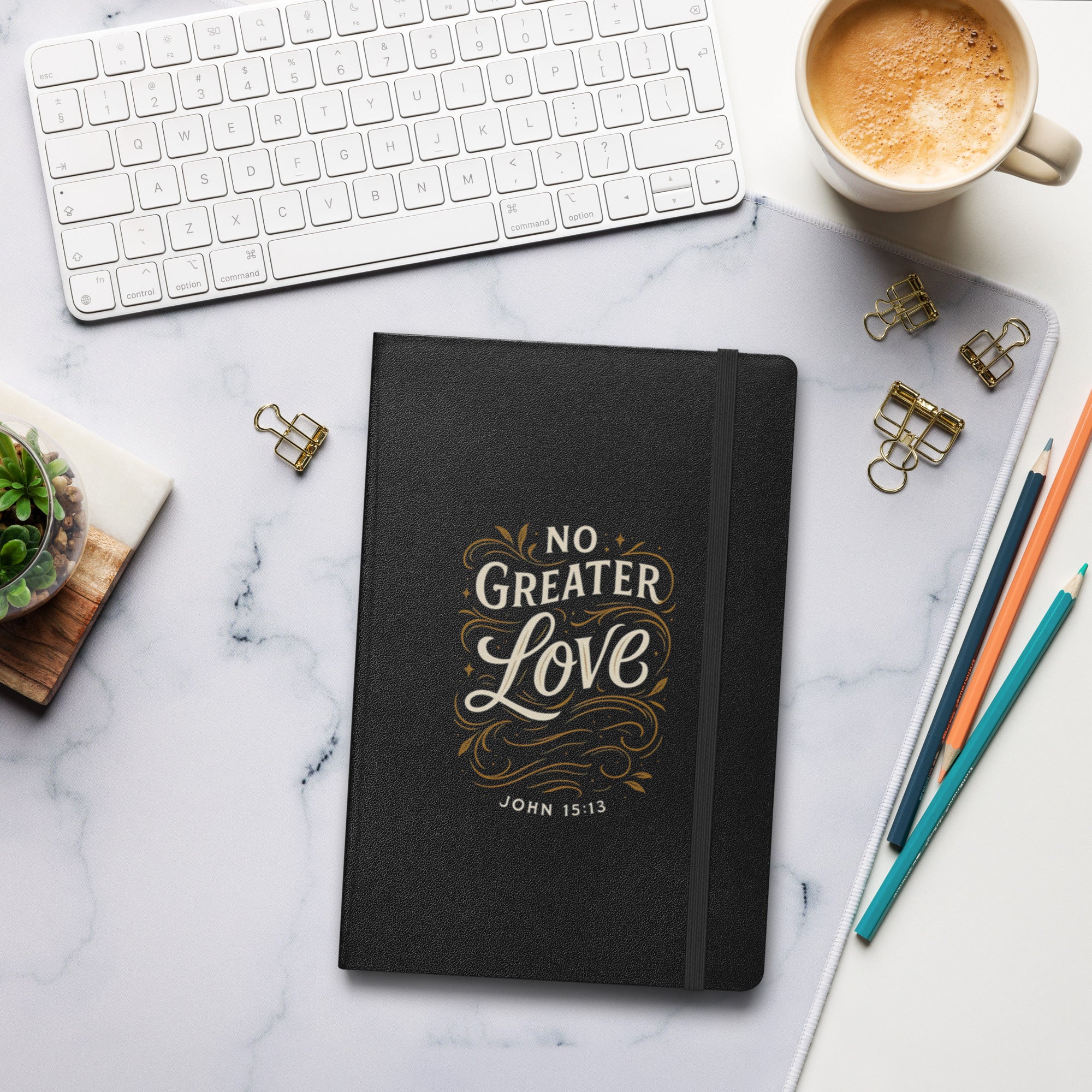 No Greater Love - Hardcover bound notebook - Christian Apparel by BASR Clothing