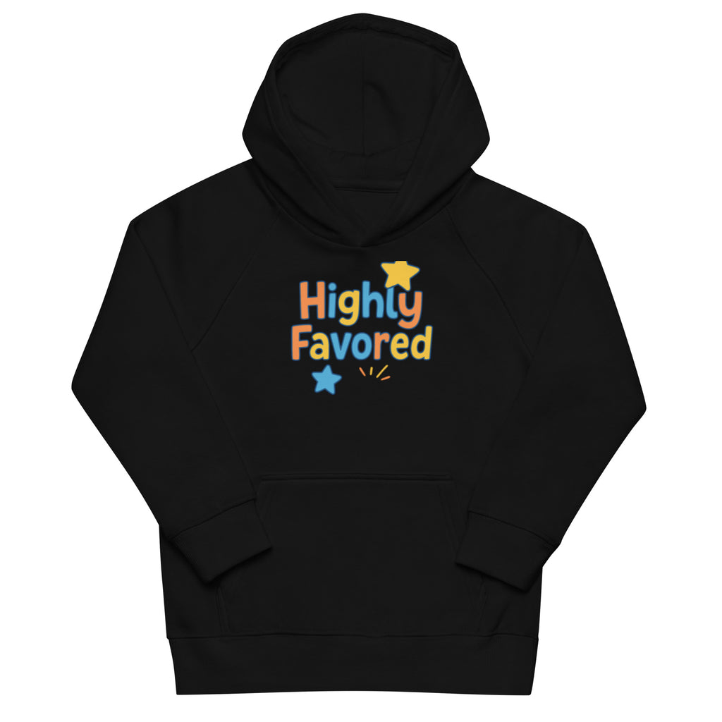 Highly Favoured - Kids eco hoodie - Christian Apparel by BASR Clothing