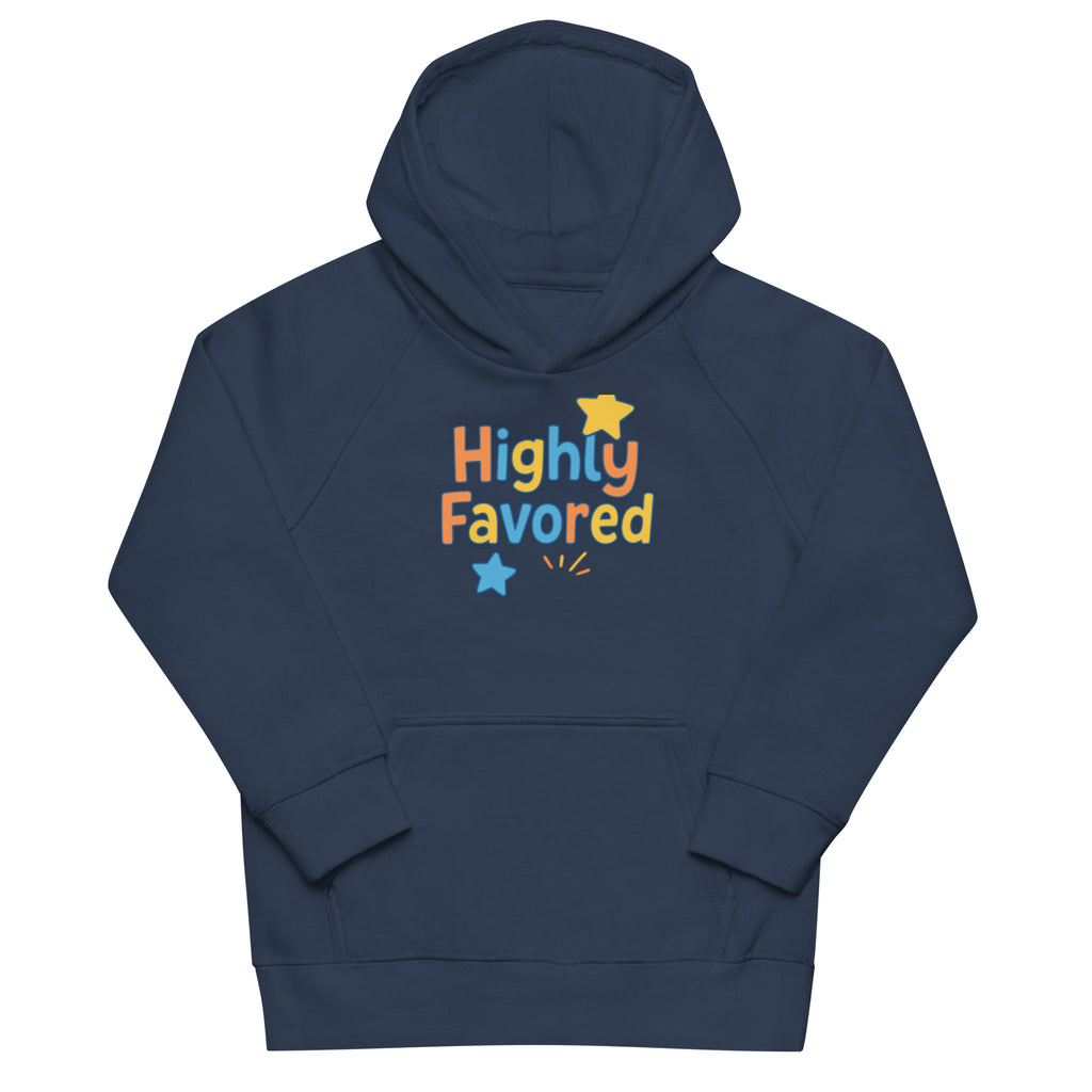 Highly Favoured - Kids eco hoodie - Christian Apparel by BASR Clothing