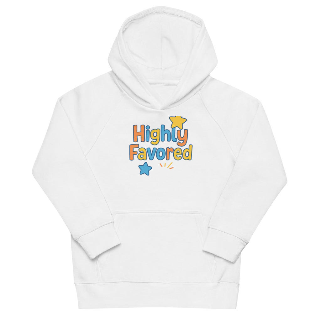 Highly Favoured - Kids eco hoodie - Christian Apparel by BASR Clothing