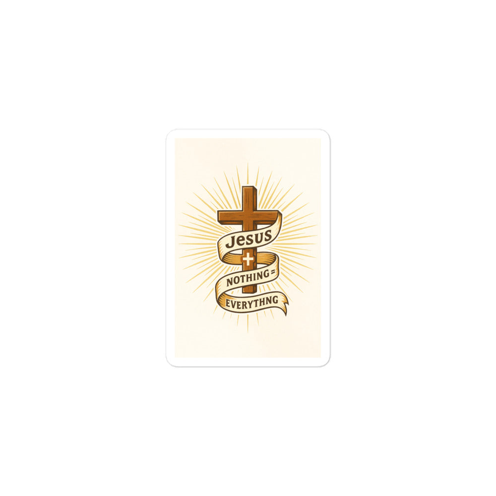 Jesus + Nothing = Everything - Bubble-free stickers - Christian Apparel by BASR Clothing