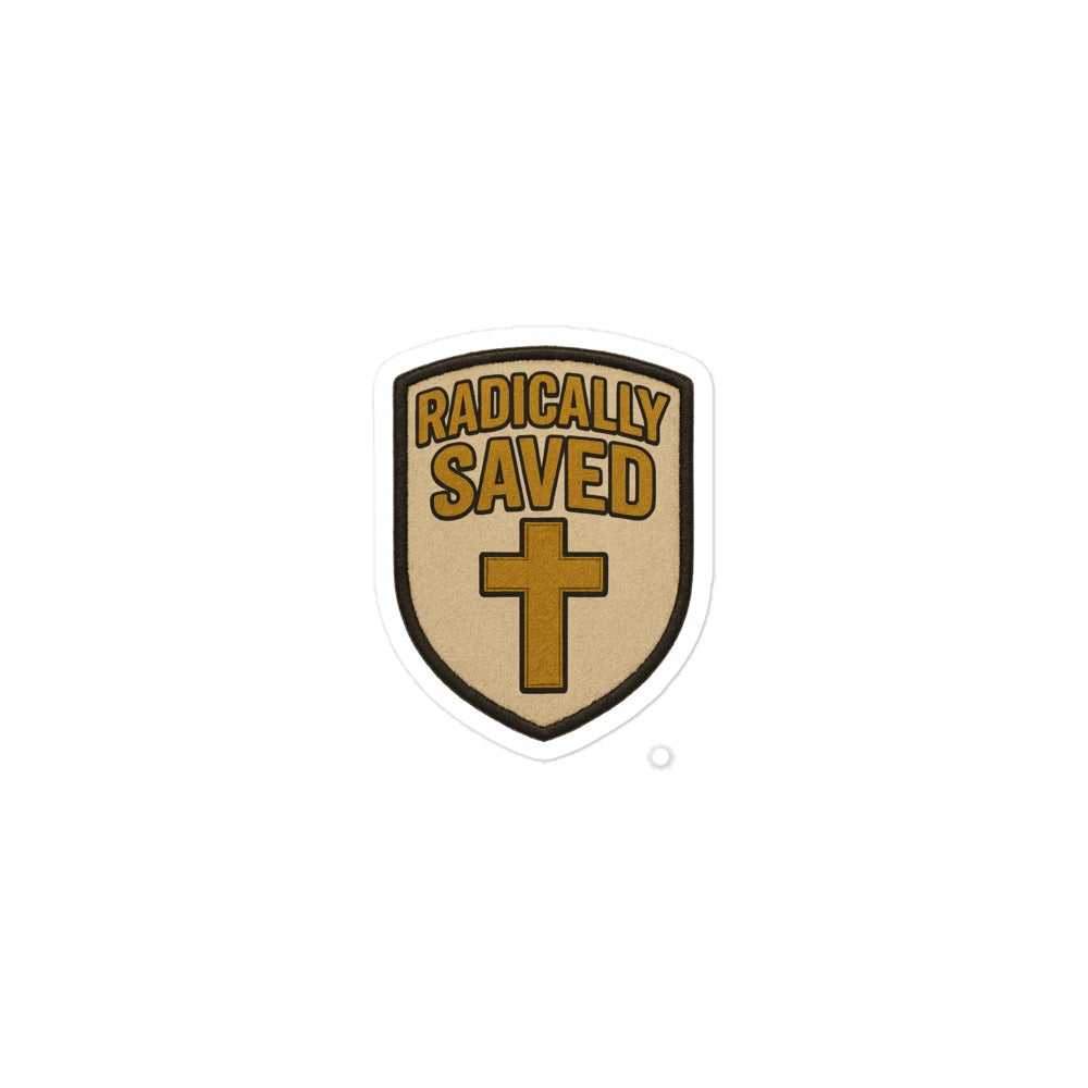 Radically Saved - Bubble-free stickers - Christian Apparel by BASR Clothing