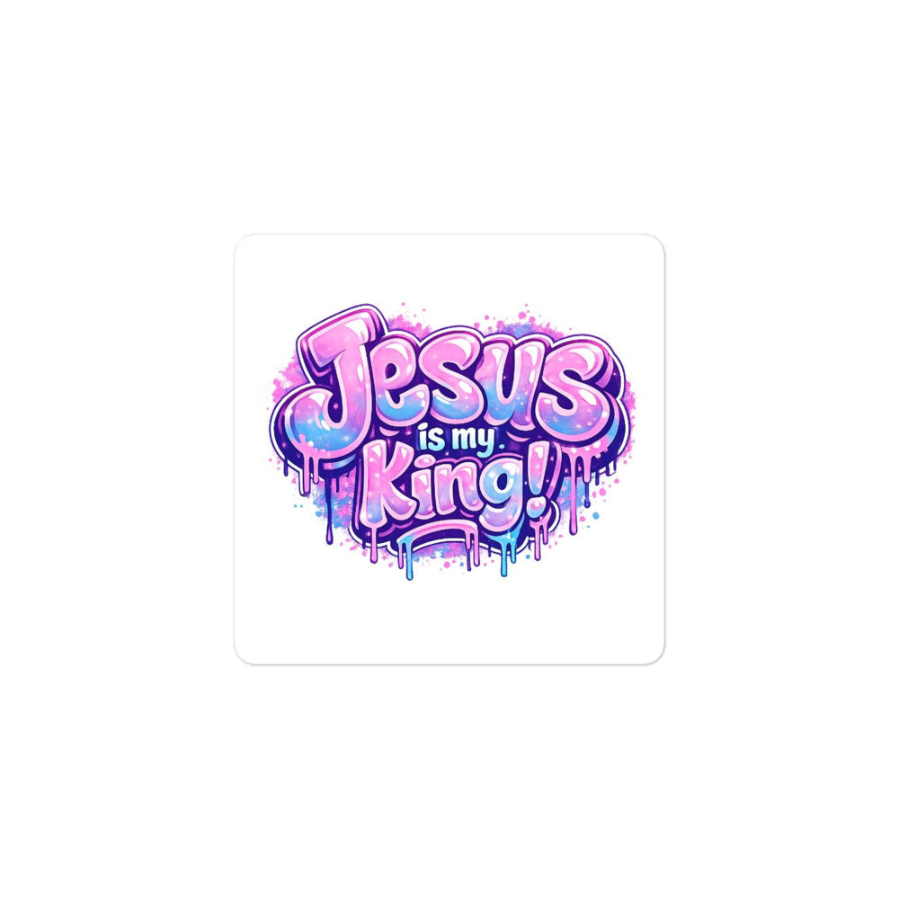 Jesus is my King - Bubble-free stickers - Christian Apparel by BASR Clothing