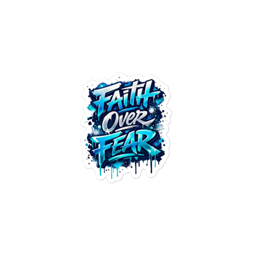 Faith over Fear - Bubble-free stickers - Christian Apparel by BASR Clothing