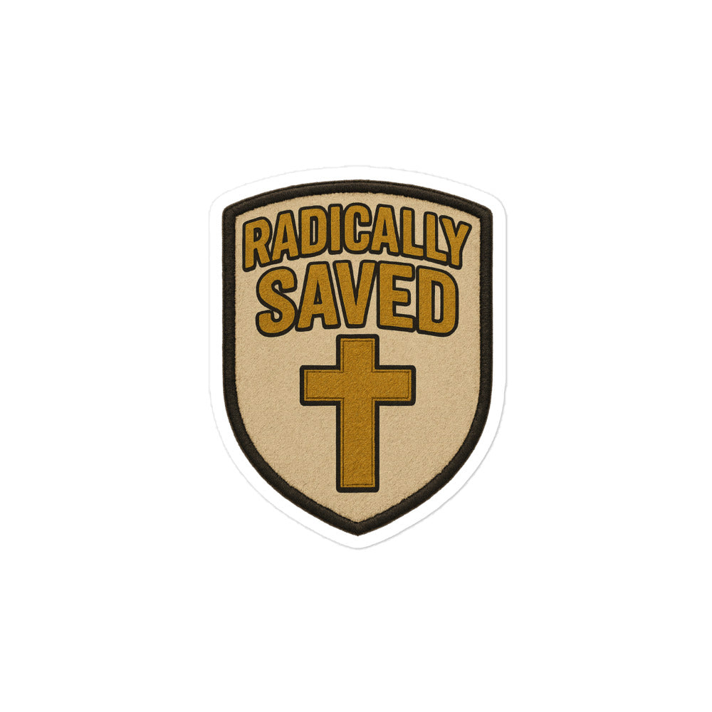 Radically Saved - Bubble-free stickers - Christian Apparel by BASR Clothing