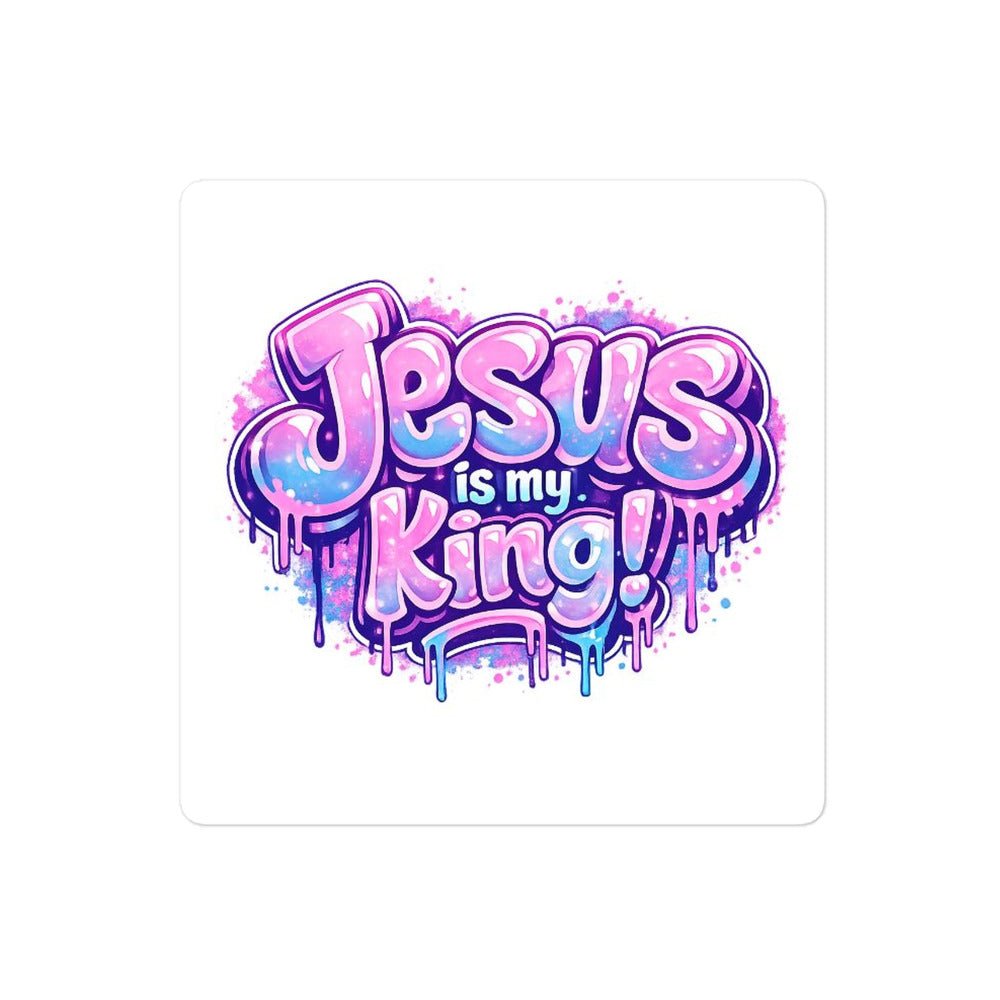 Jesus is my King - Bubble-free stickers - Christian Apparel by BASR Clothing