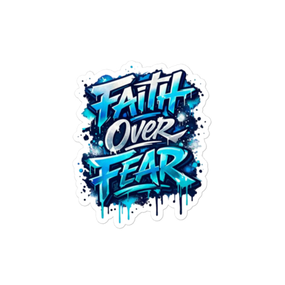Faith over Fear - Bubble-free stickers - Christian Apparel by BASR Clothing