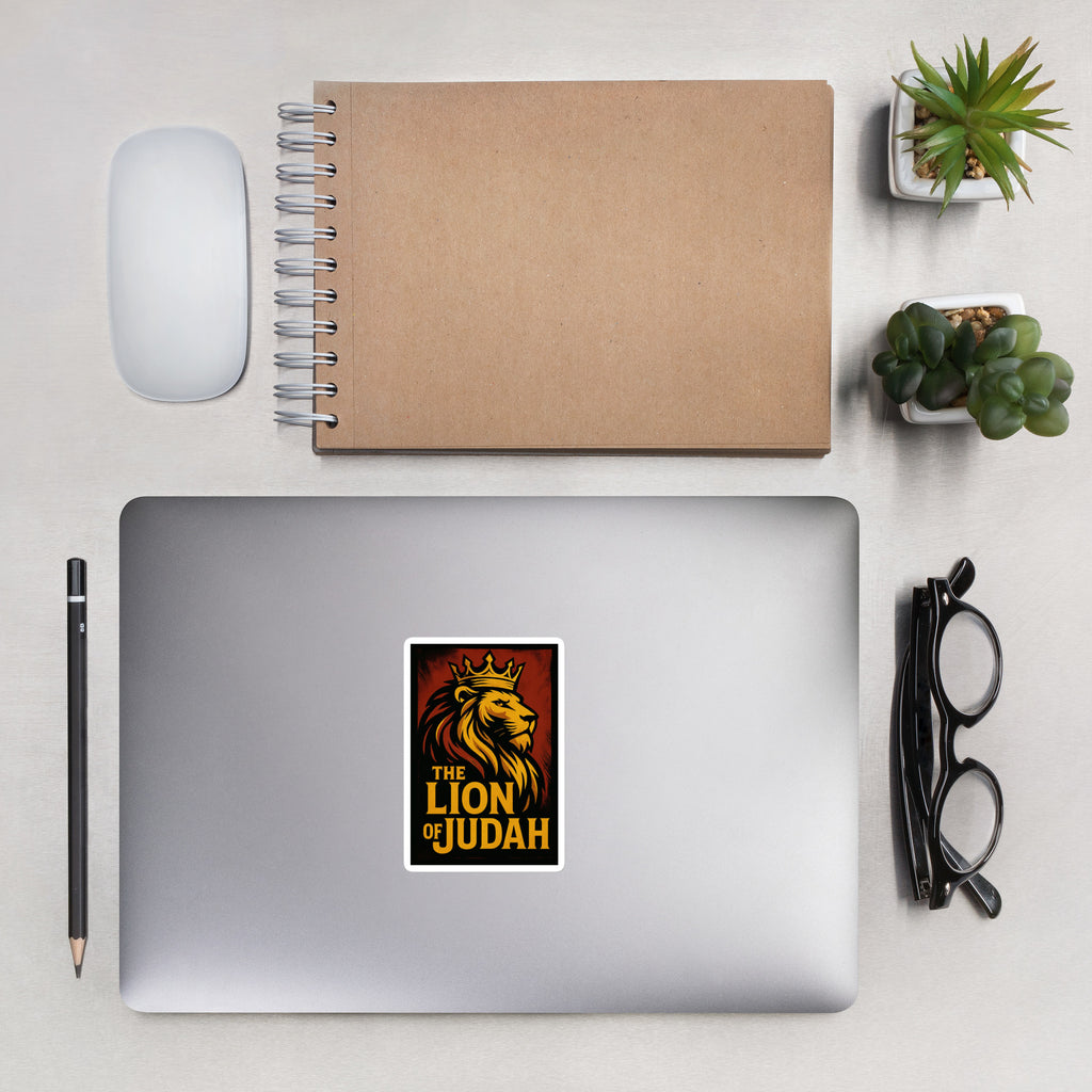 The Lion of Judah - Bubble-free stickers - Christian Apparel by BASR Clothing