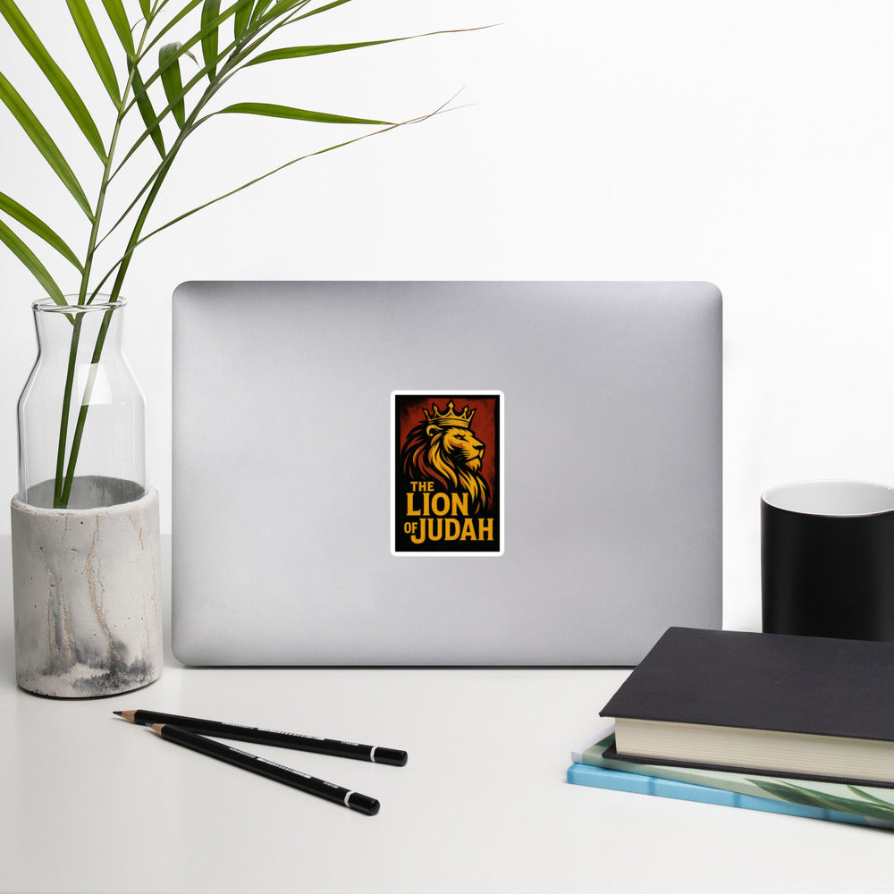 The Lion of Judah - Bubble-free stickers - Christian Apparel by BASR Clothing