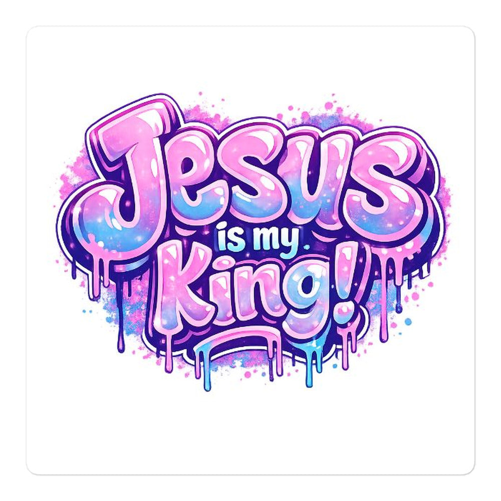 Jesus is my King - Bubble-free stickers - Christian Apparel by BASR Clothing
