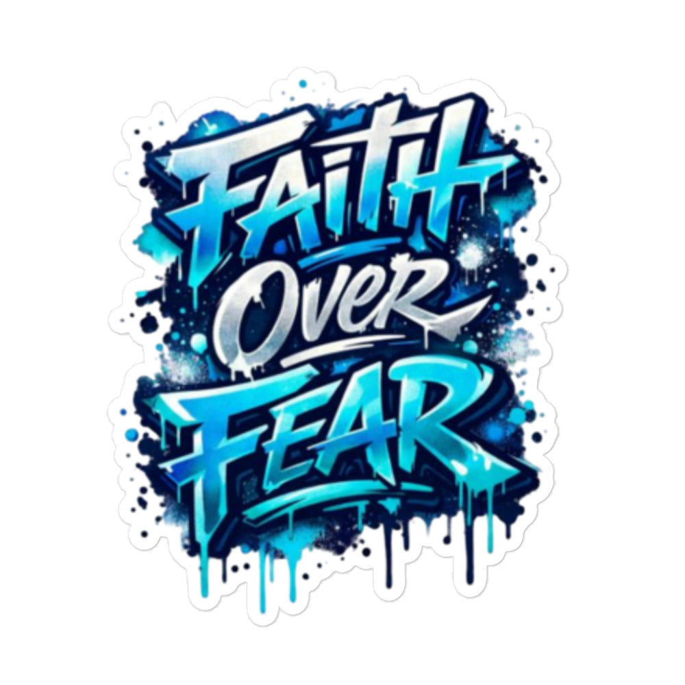 Faith over Fear - Bubble-free stickers - Christian Apparel by BASR Clothing