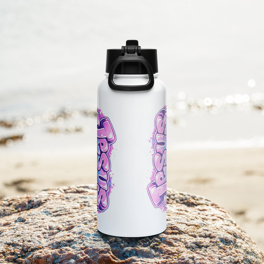 Jesus is my King - Stainless steel water bottle with a straw lid - Christian Apparel by BASR Clothing