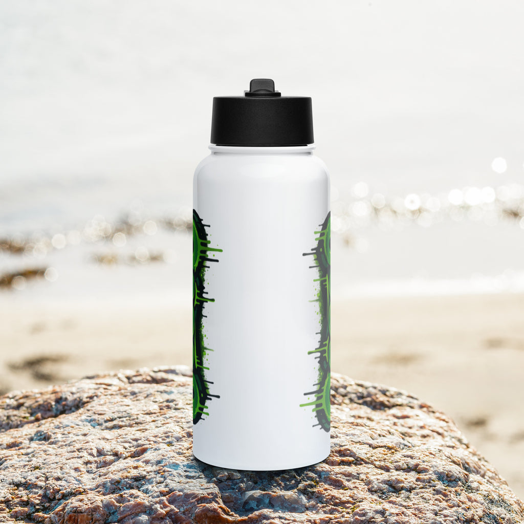 Jesus - Stainless steel water bottle with a straw lid - Christian Apparel by BASR Clothing