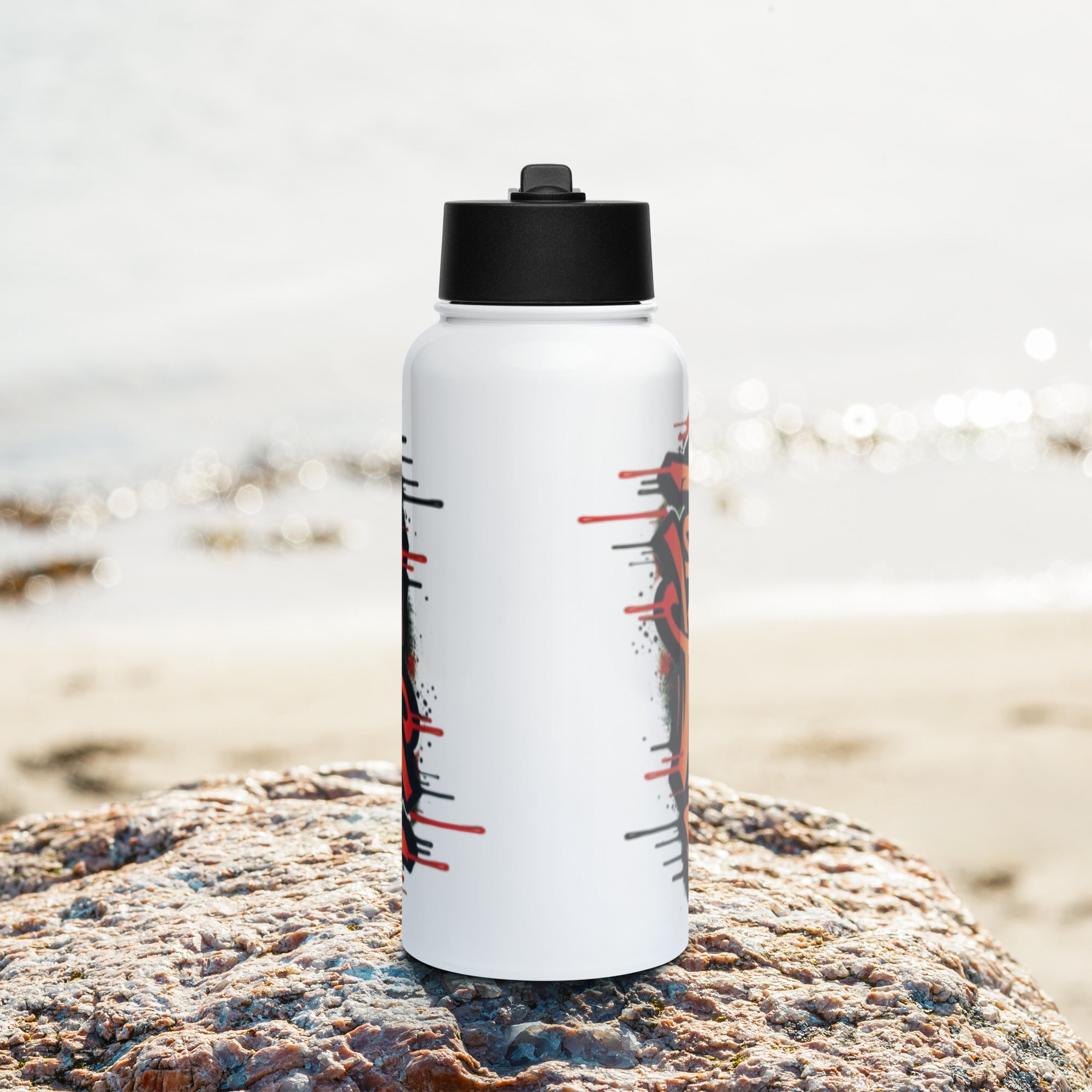Forgiven - Stainless steel water bottle with a straw lid - Christian Apparel by BASR Clothing