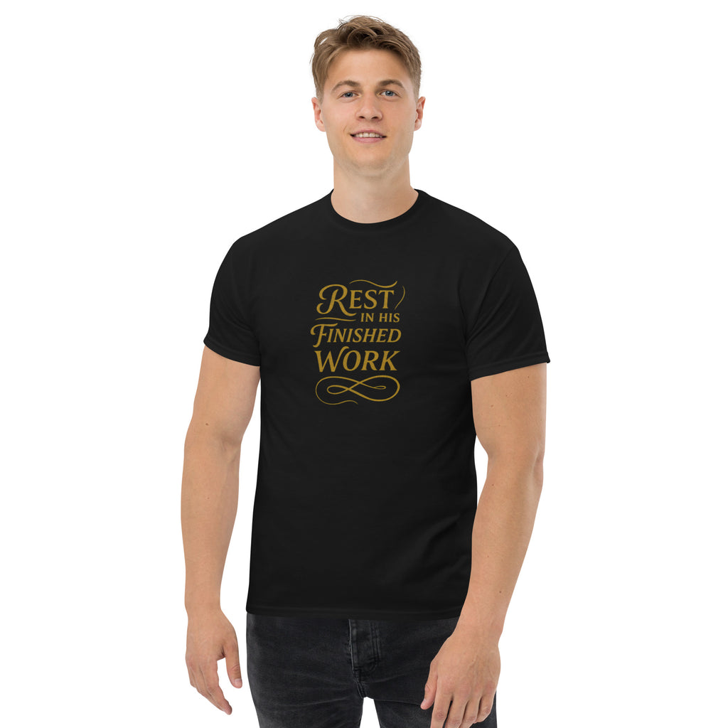 Rest in His finished work - Unisex classic tee - Christian Apparel by BASR Clothing