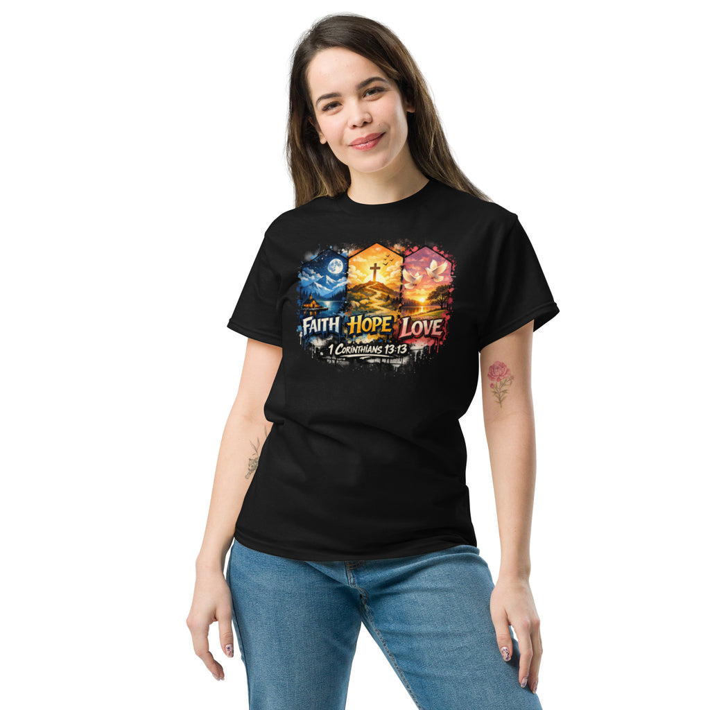 Faith Hope Love - Unisex classic tee - Christian Apparel by BASR Clothing