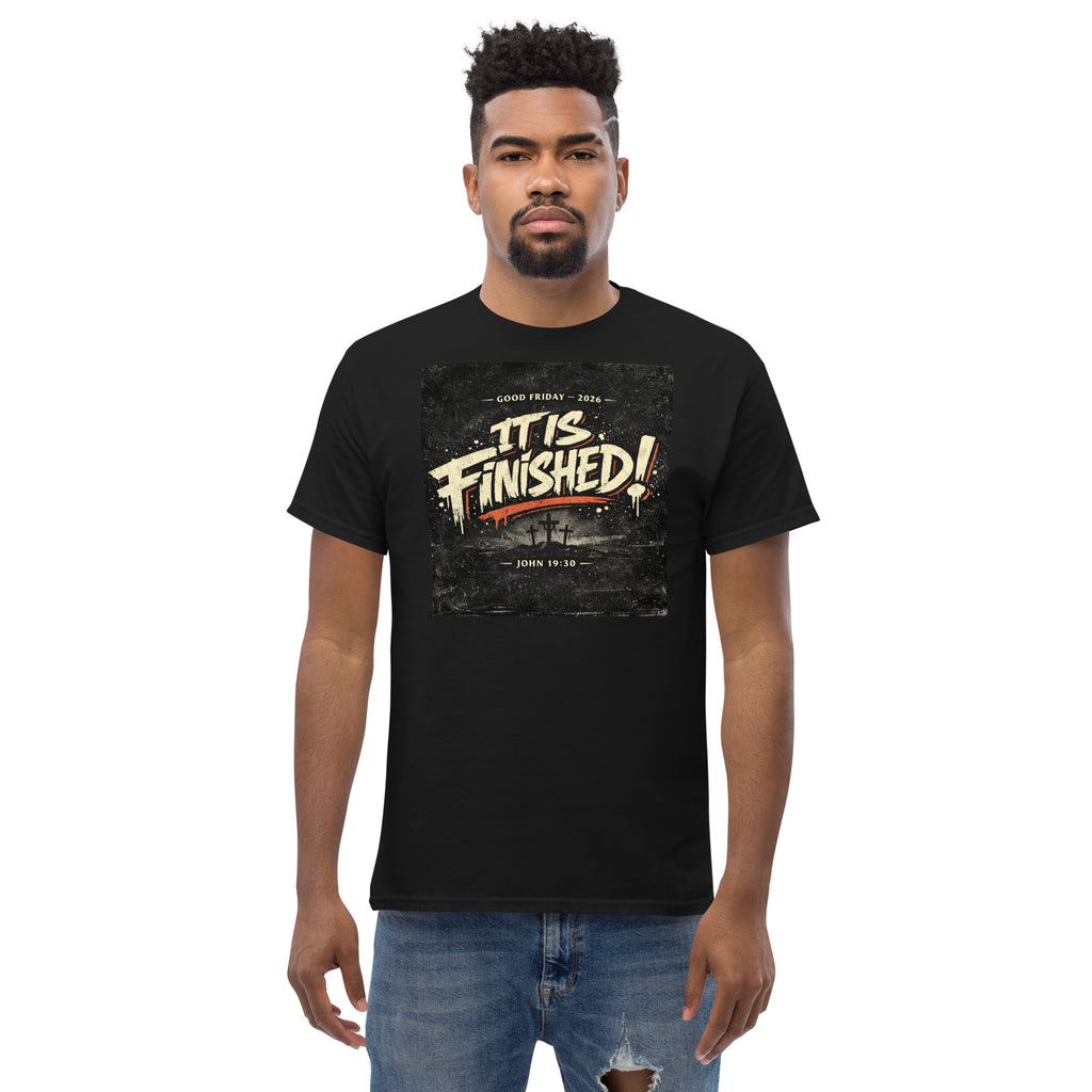 It is Finished -Textured - Unisex classic tee - Christian Apparel by BASR Clothing