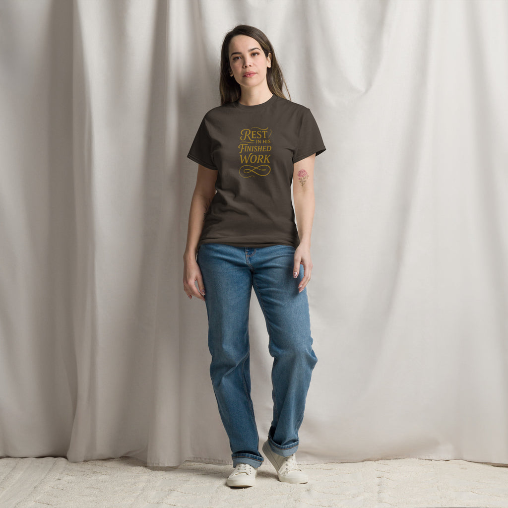 Rest in His finished work - Unisex classic tee - Christian Apparel by BASR Clothing