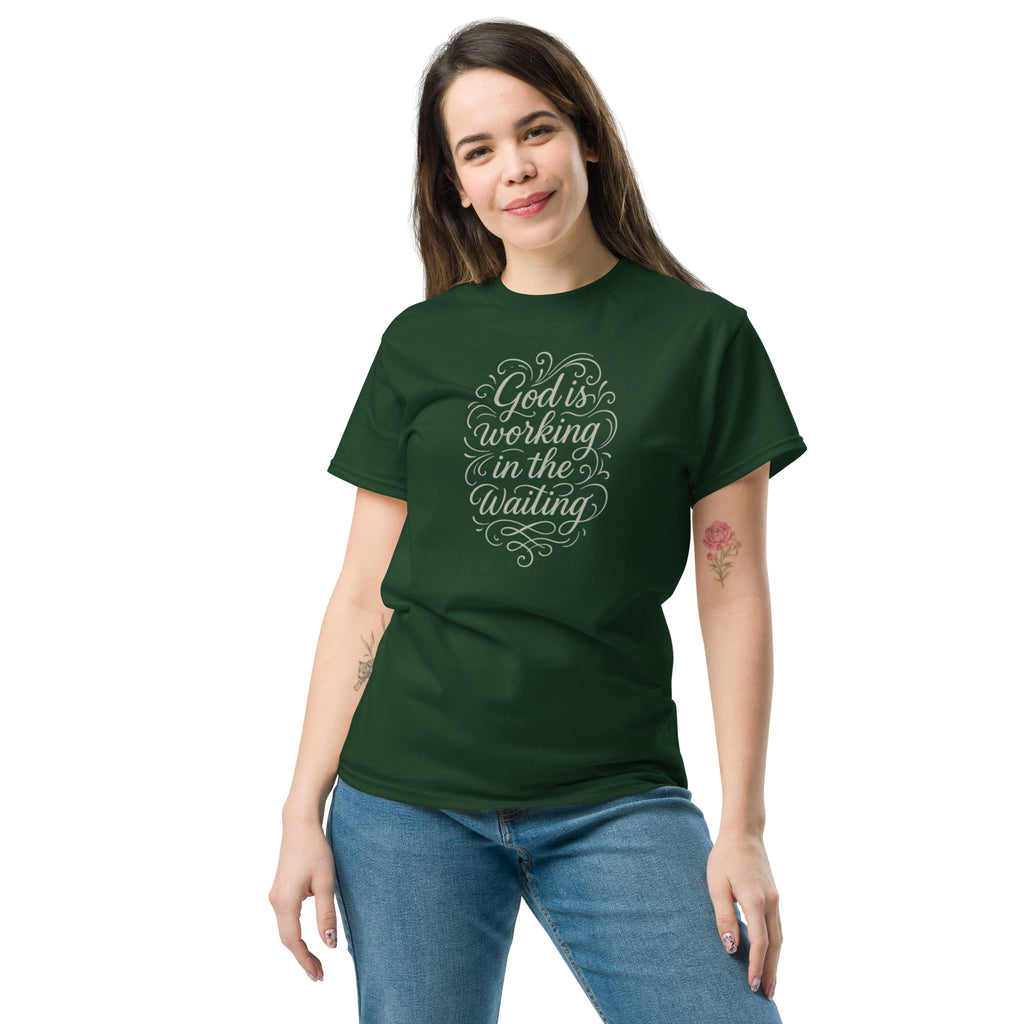 God is working in the Waiting - Unisex classic tee - Christian Apparel by BASR Clothing
