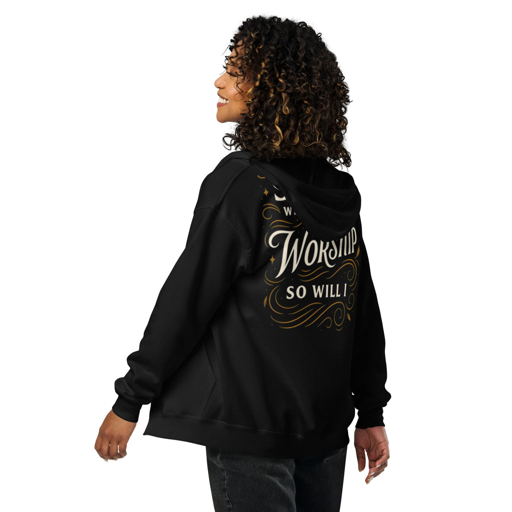 Worship - Unisex heavy blend zip hoodie - Christian Apparel by BASR Clothing