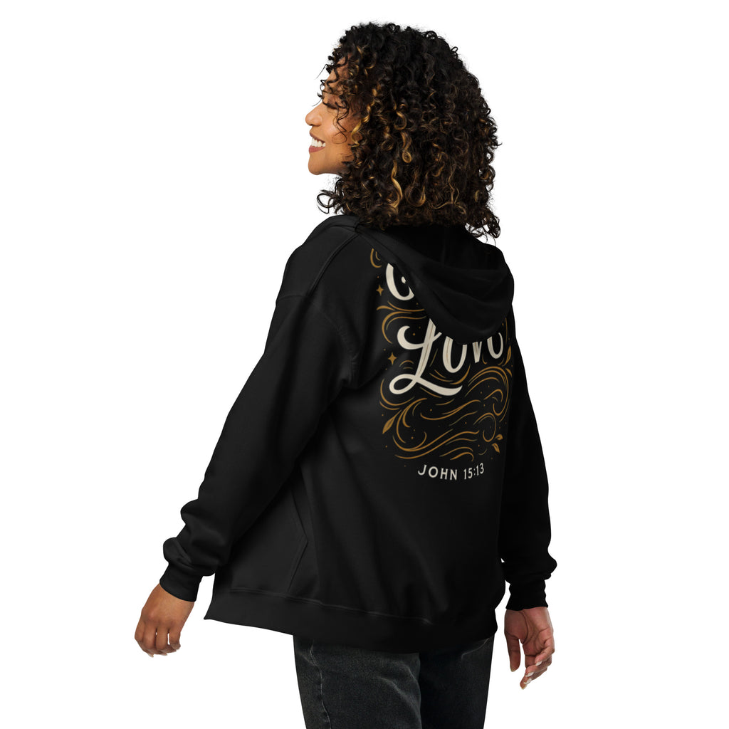 No Greater Love - Unisex heavy blend zip hoodie - Christian Apparel by BASR Clothing
