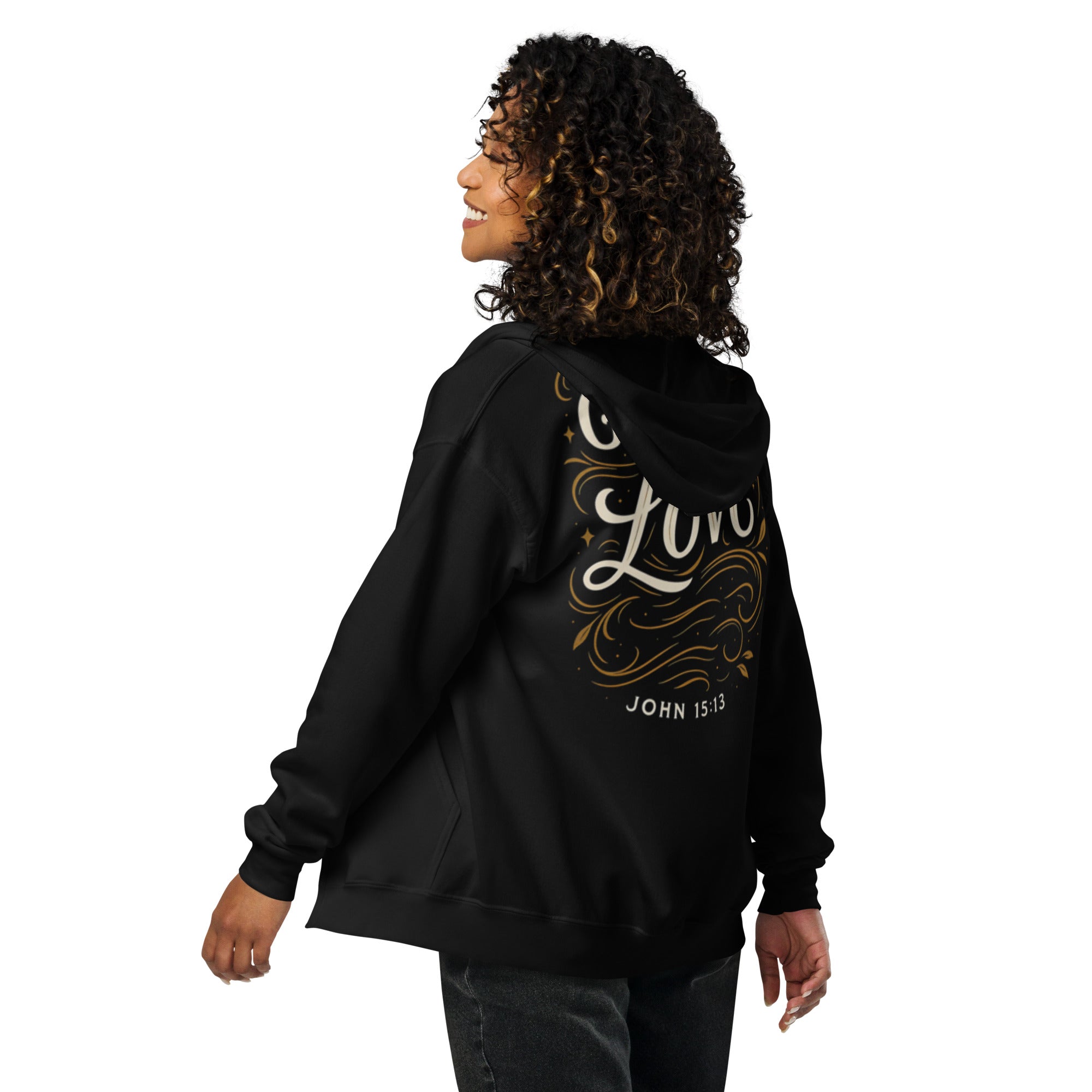 No Greater Love - Unisex heavy blend zip hoodie - Christian Apparel by BASR Clothing