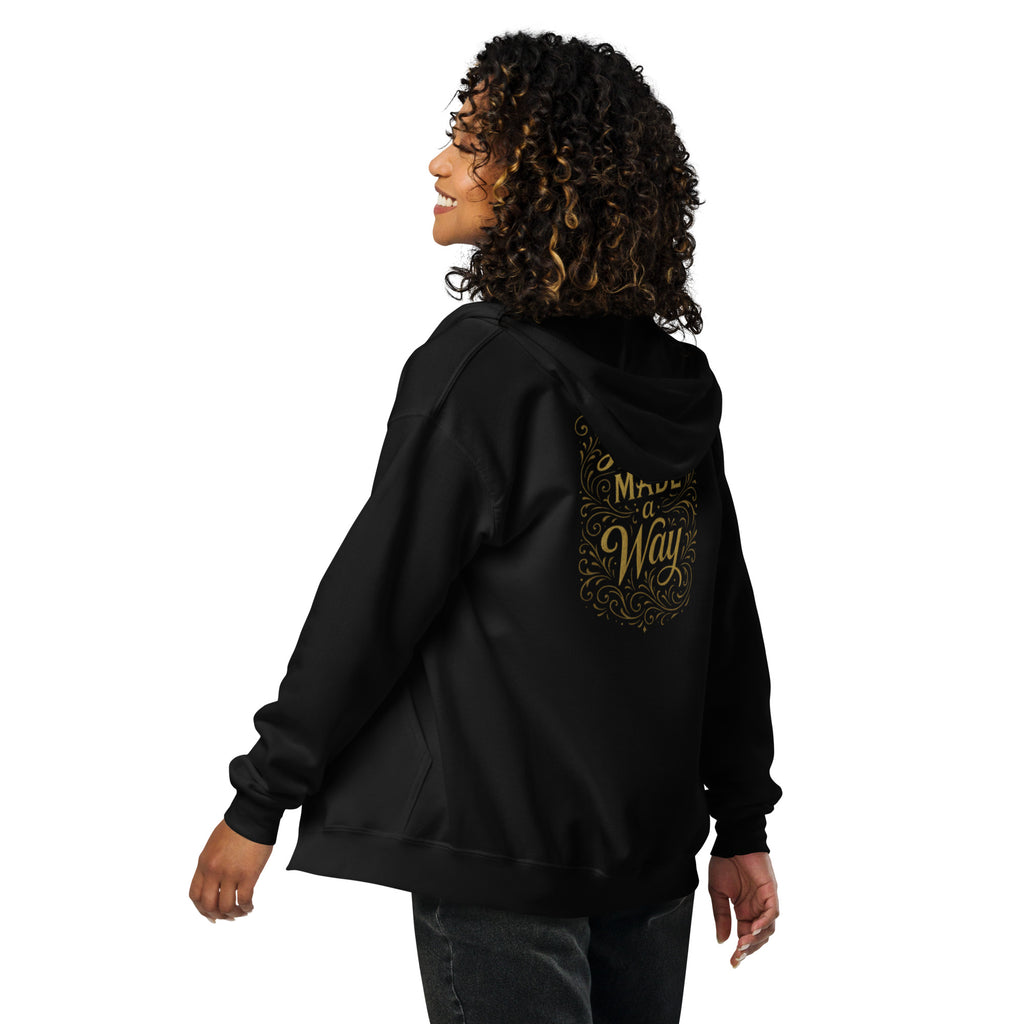 Love Made a Way - Unisex heavy blend zip hoodie - Christian Apparel by BASR Clothing