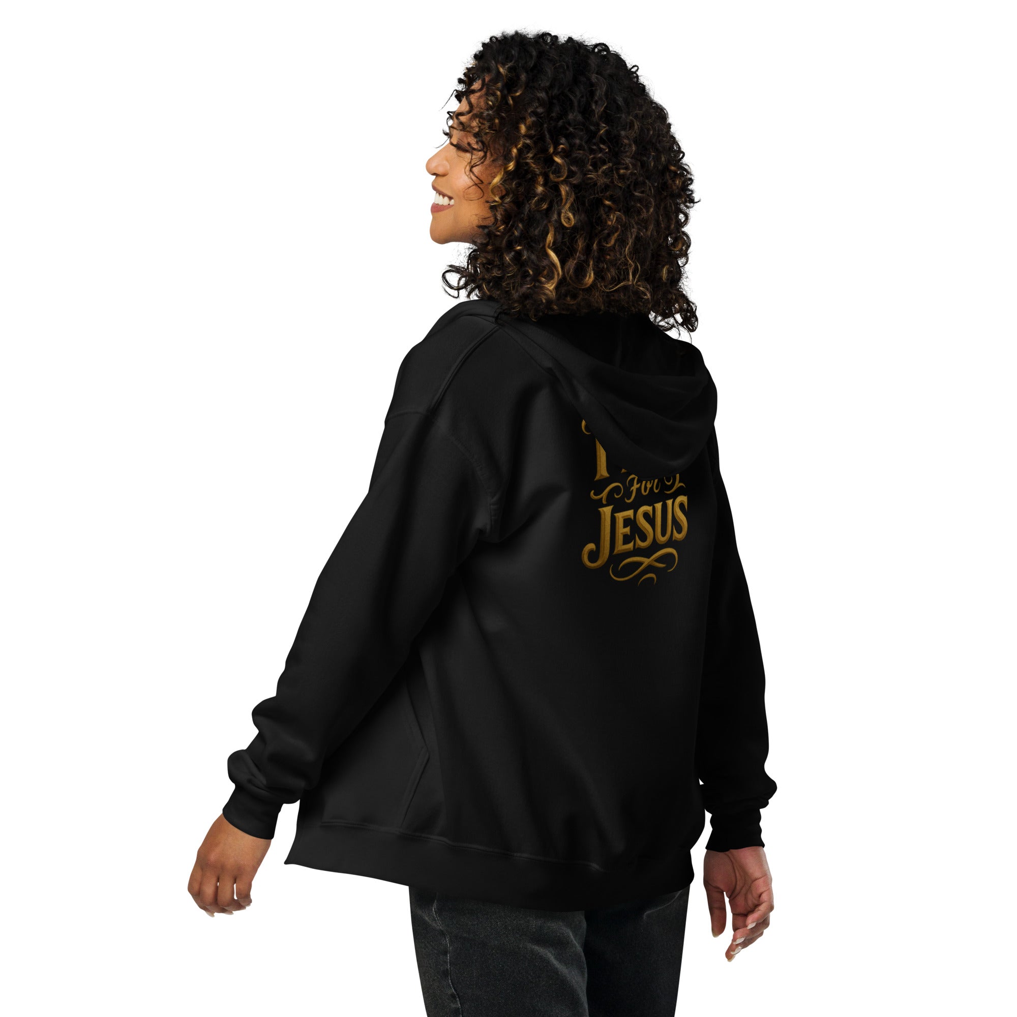 On Fire for Jesus - Unisex heavy blend zip hoodie - Christian Apparel by BASR Clothing