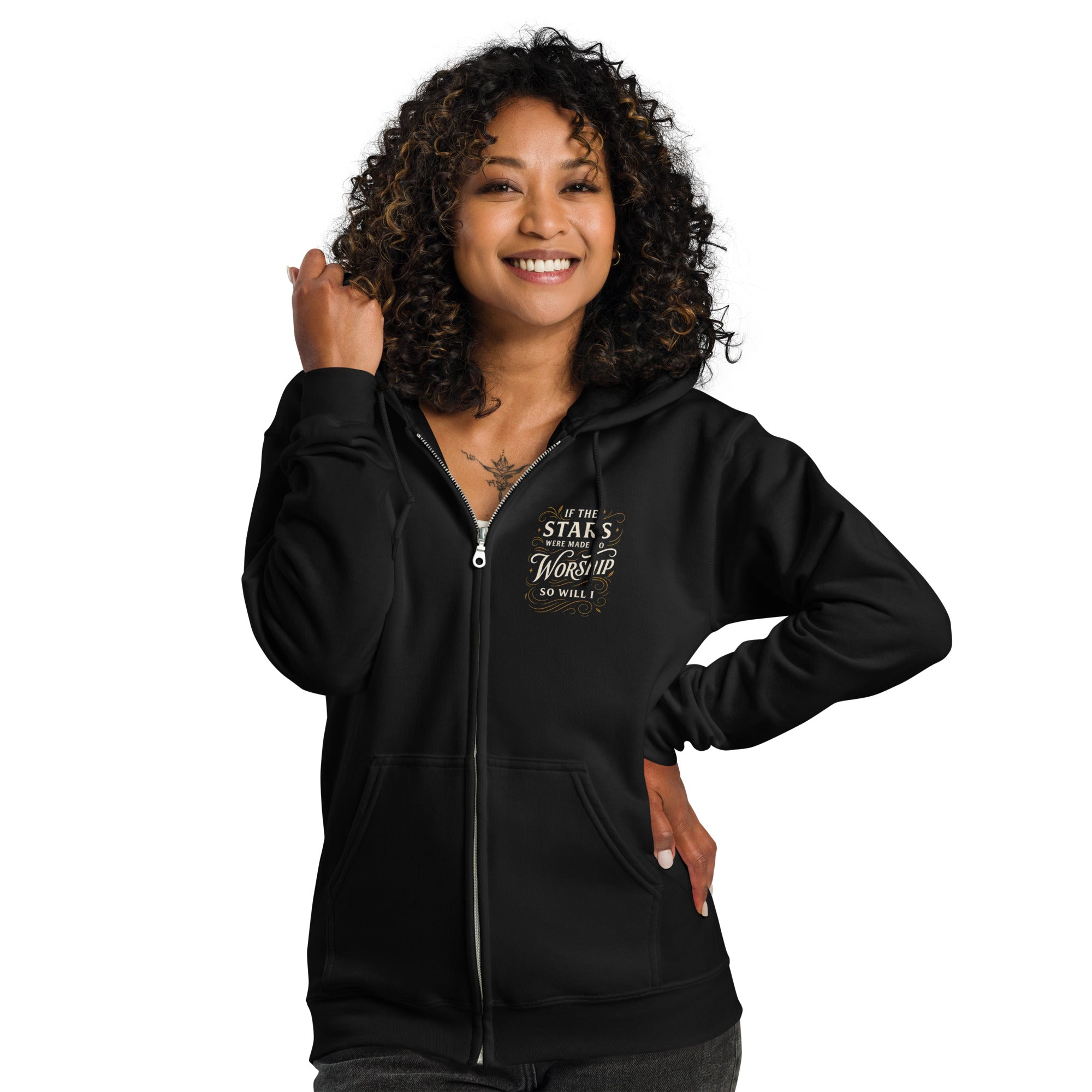 Worship - Unisex heavy blend zip hoodie - Christian Apparel by BASR Clothing