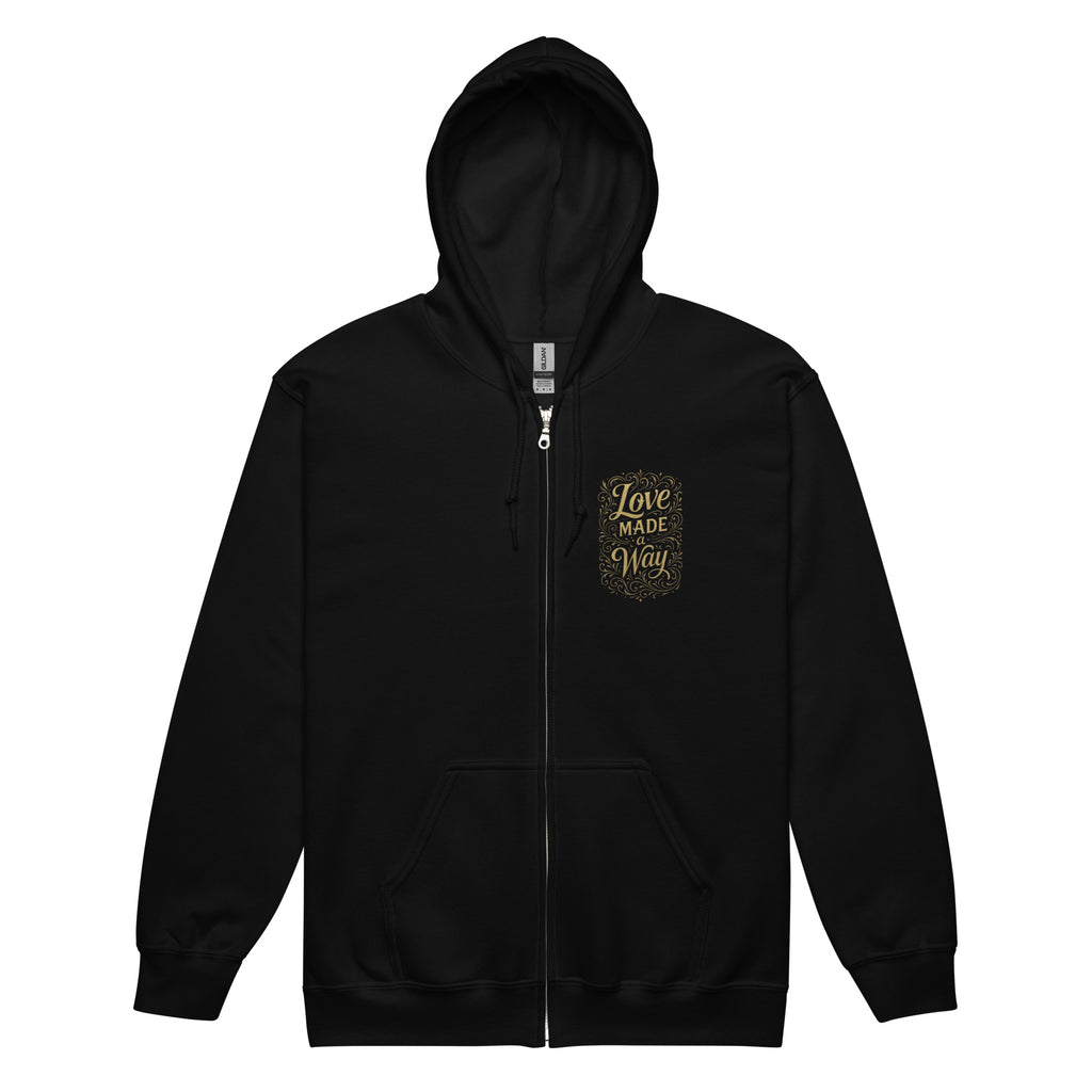Love Made a Way - Unisex heavy blend zip hoodie - Christian Apparel by BASR Clothing
