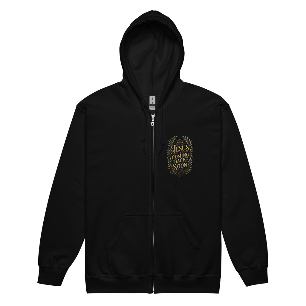 Jesus is Coming Back Soon - Unisex heavy blend zip hoodie - Christian Apparel by BASR Clothing
