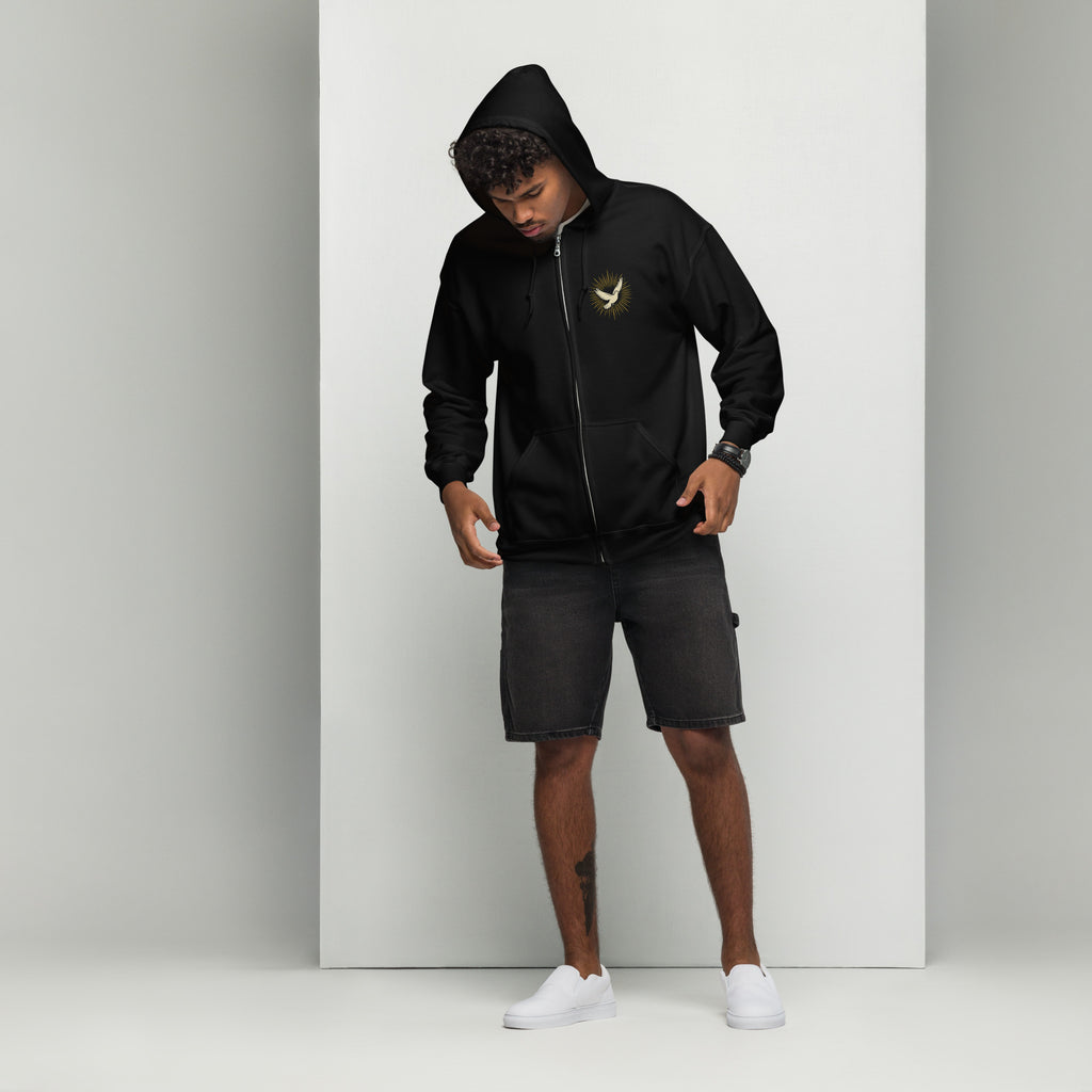 Dove - Unisex heavy blend zip hoodie - Christian Apparel by BASR Clothing