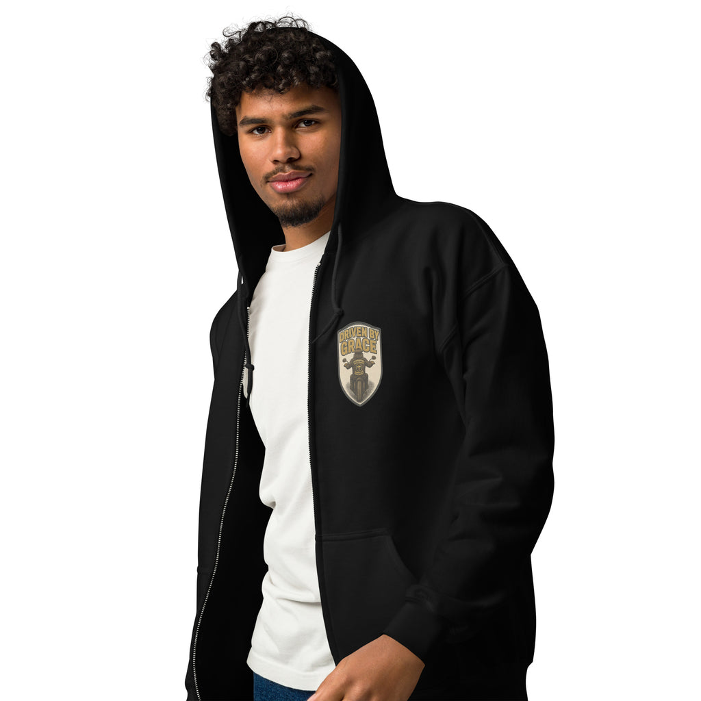 Driven by Grace - Unisex heavy blend zip hoodie - Christian Apparel by BASR Clothing