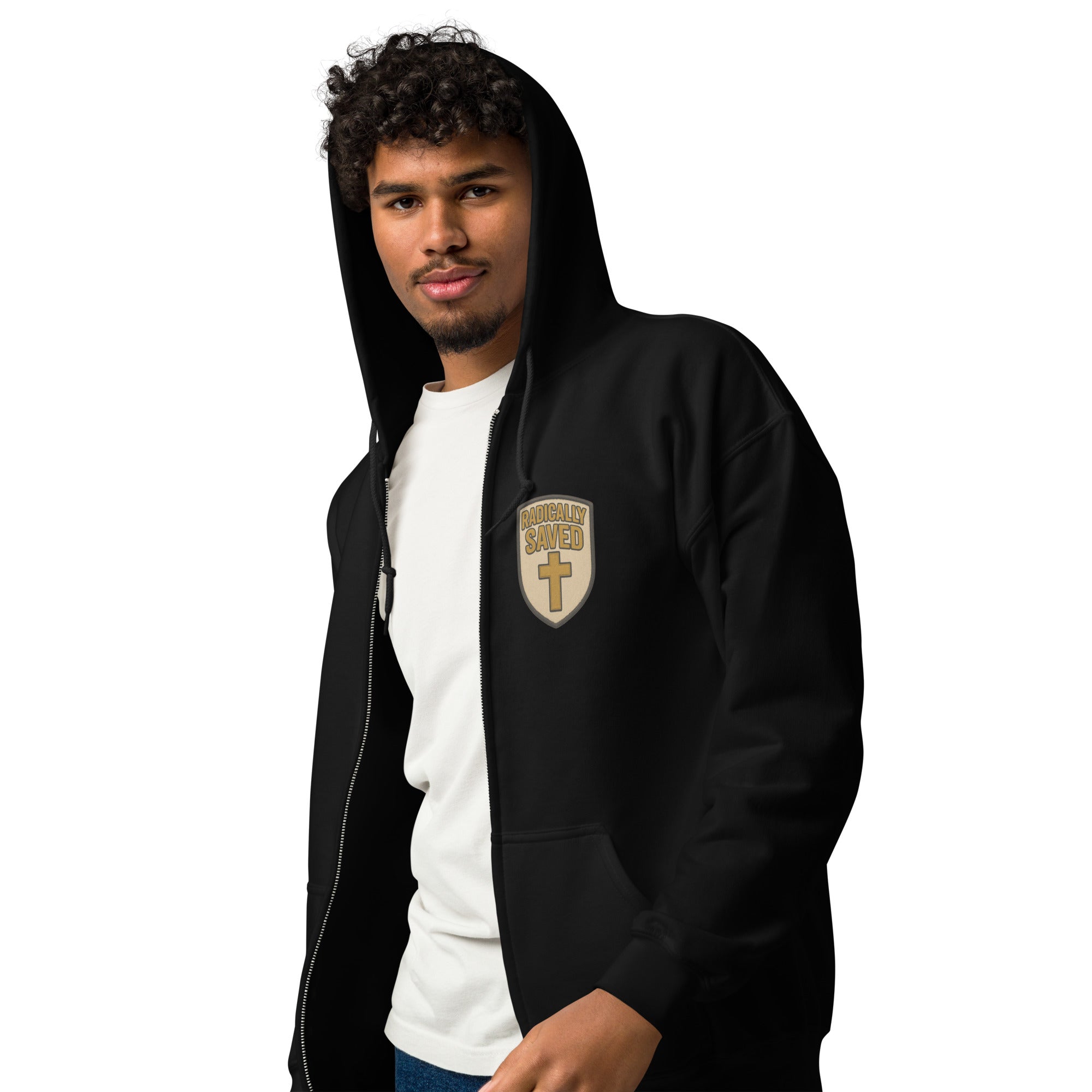Radically Saved - Unisex heavy blend zip hoodie - Christian Apparel by BASR Clothing
