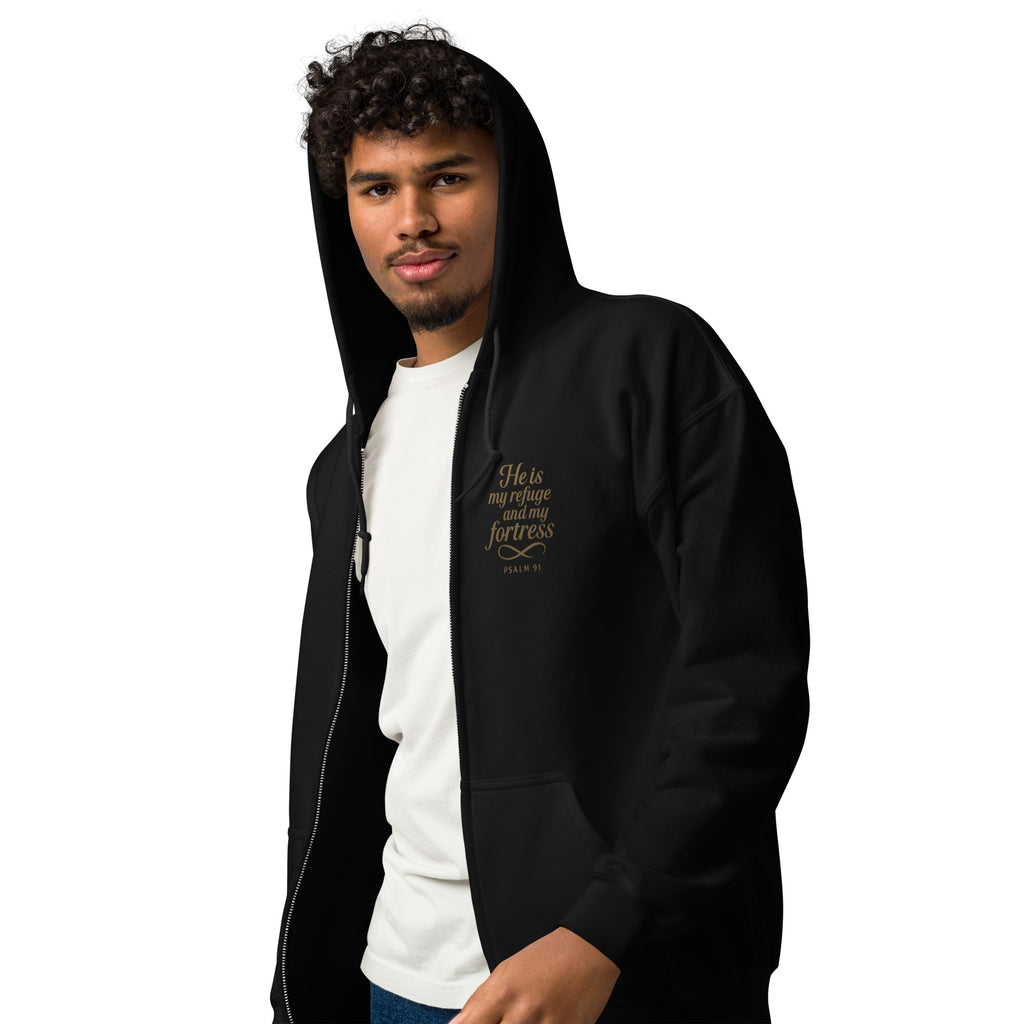 Psalm 91 - Unisex heavy blend zip hoodie - Christian Apparel by BASR Clothing