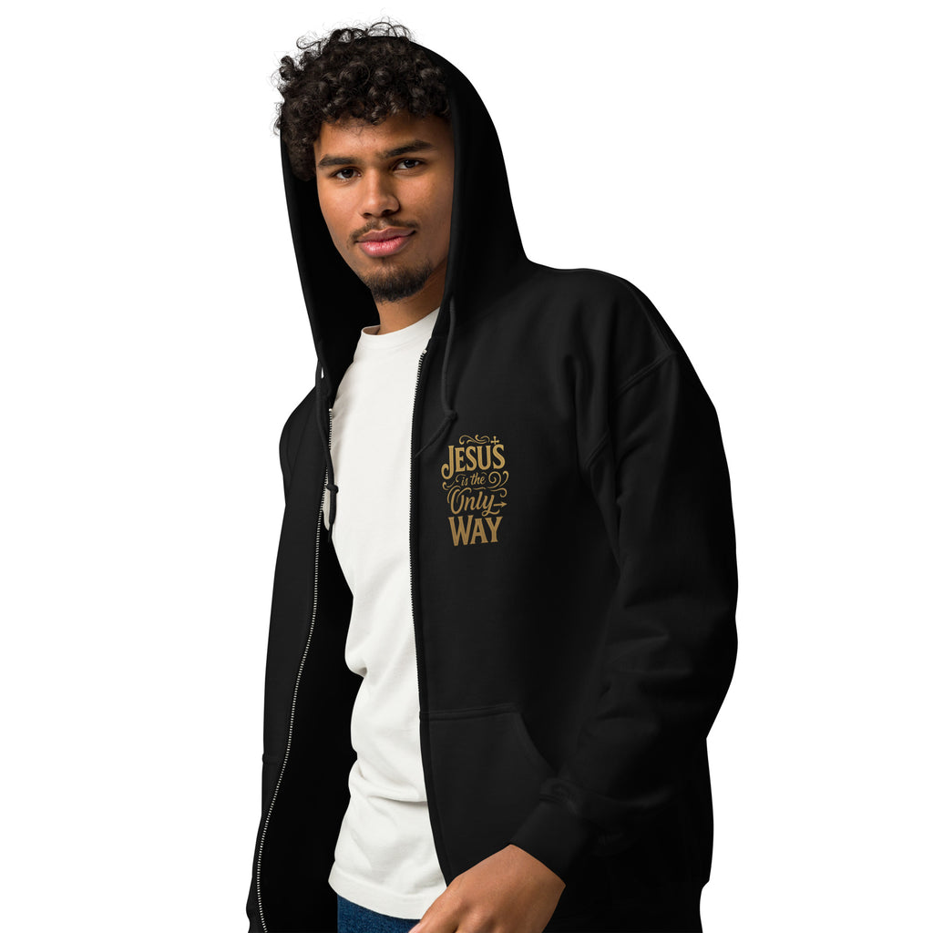 Jesus is the Only Way - Unisex heavy blend zip hoodie - Christian Apparel by BASR Clothing