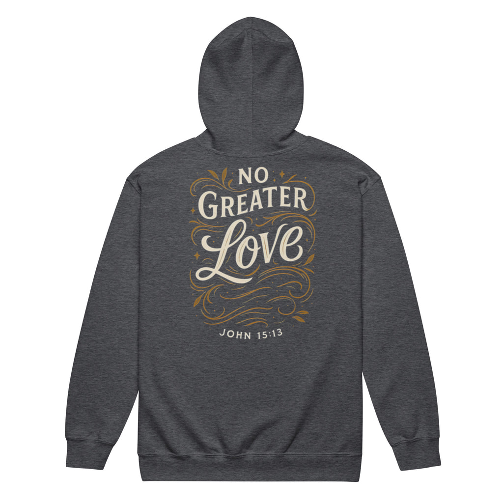 No Greater Love - Unisex heavy blend zip hoodie - Christian Apparel by BASR Clothing