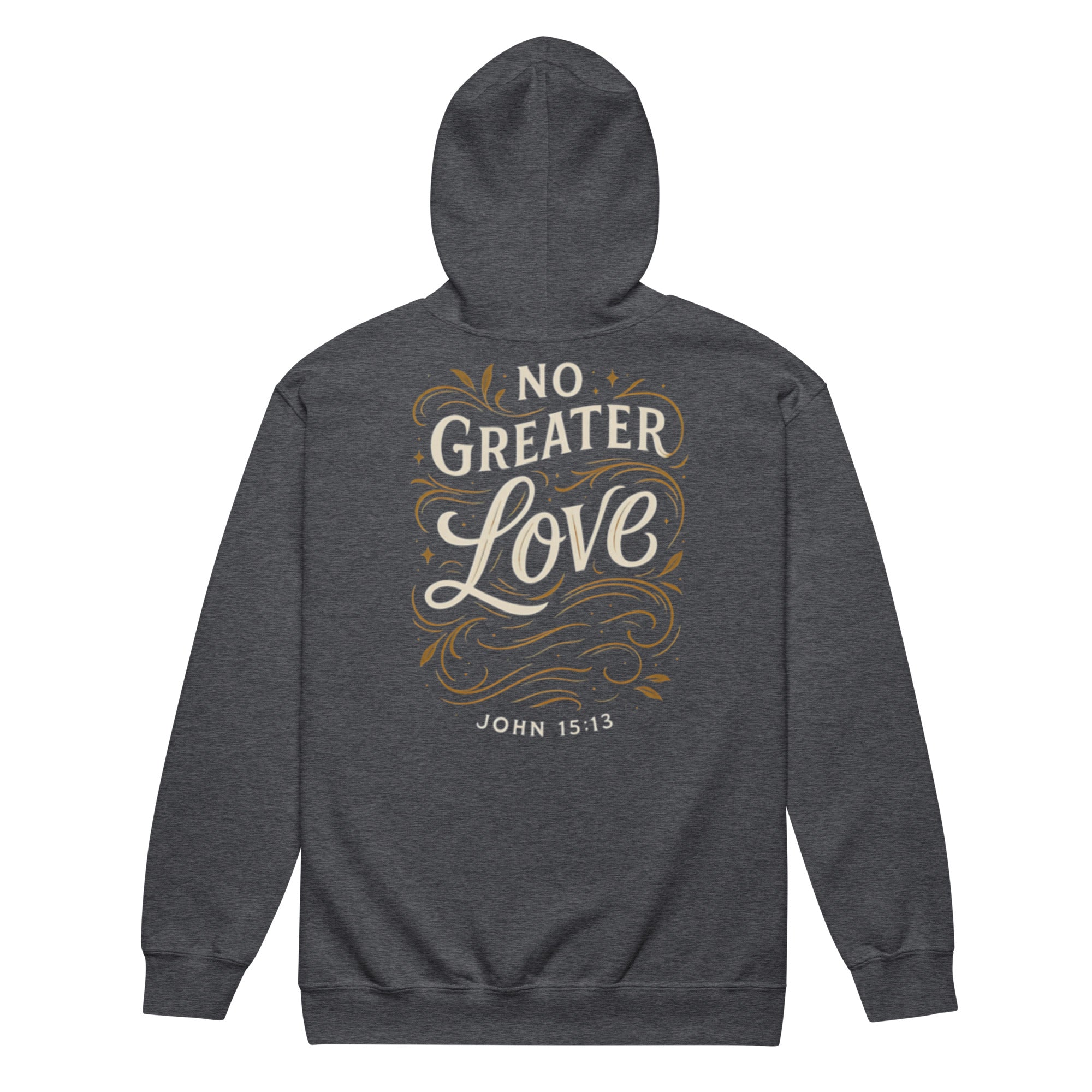 No Greater Love - Unisex heavy blend zip hoodie - Christian Apparel by BASR Clothing