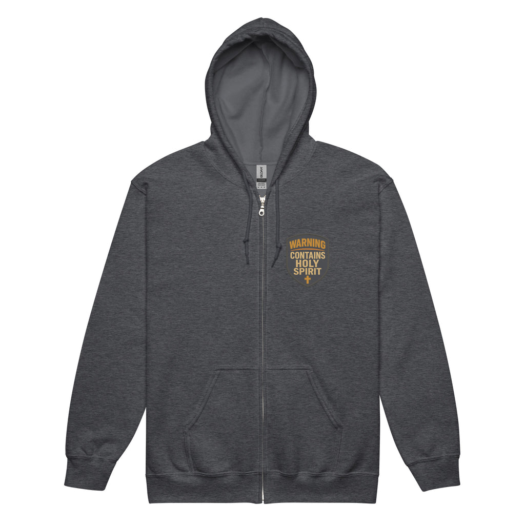 Contains Holy Spirit - Unisex heavy blend zip hoodie - Christian Apparel by BASR Clothing