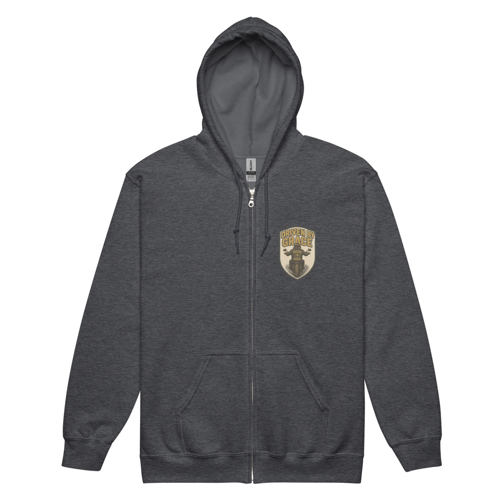 Driven by Grace - Unisex heavy blend zip hoodie - Christian Apparel by BASR Clothing