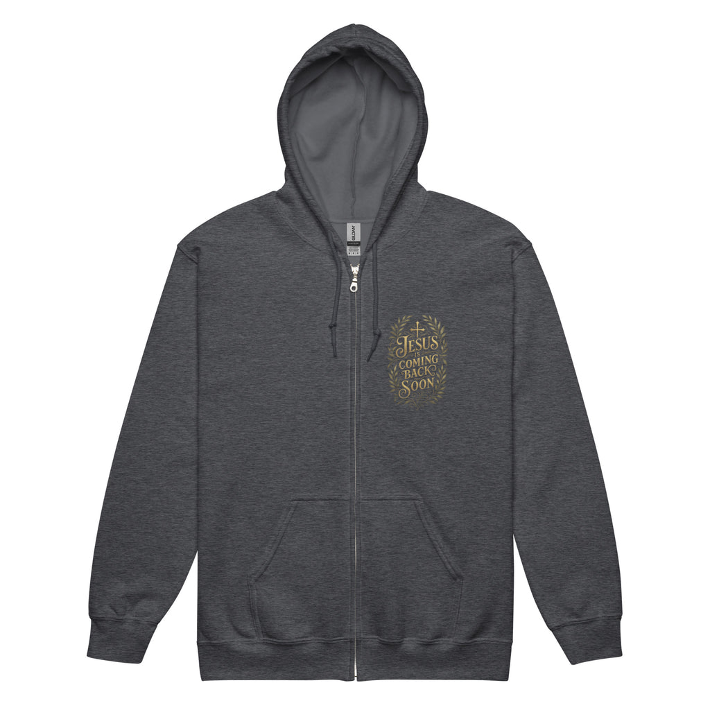 Jesus is Coming Back Soon - Unisex heavy blend zip hoodie - Christian Apparel by BASR Clothing