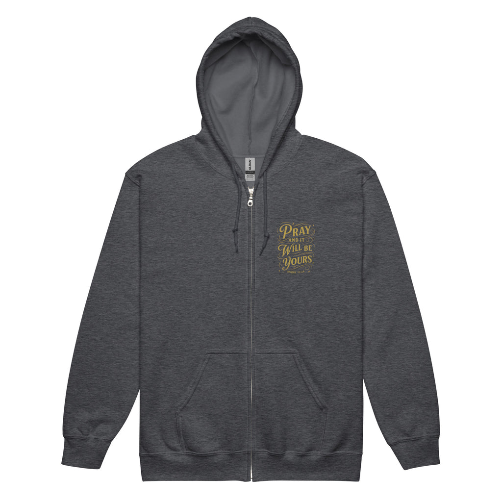 Pray - Unisex heavy blend zip hoodie - Christian Apparel by BASR Clothing
