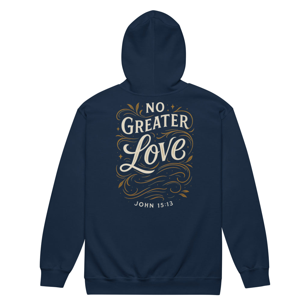 No Greater Love - Unisex heavy blend zip hoodie - Christian Apparel by BASR Clothing