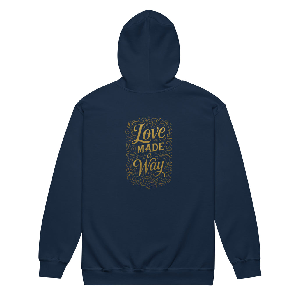 Love Made a Way - Unisex heavy blend zip hoodie - Christian Apparel by BASR Clothing