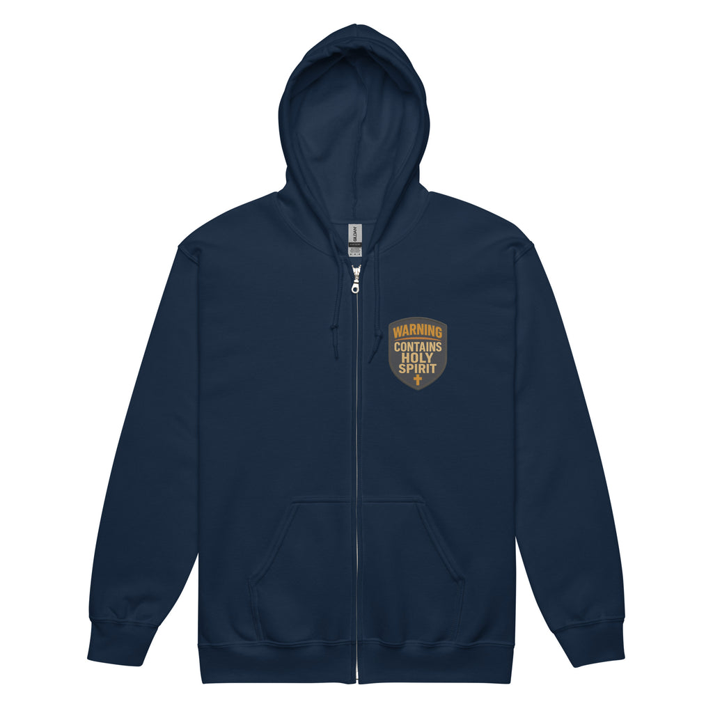 Contains Holy Spirit - Unisex heavy blend zip hoodie - Christian Apparel by BASR Clothing