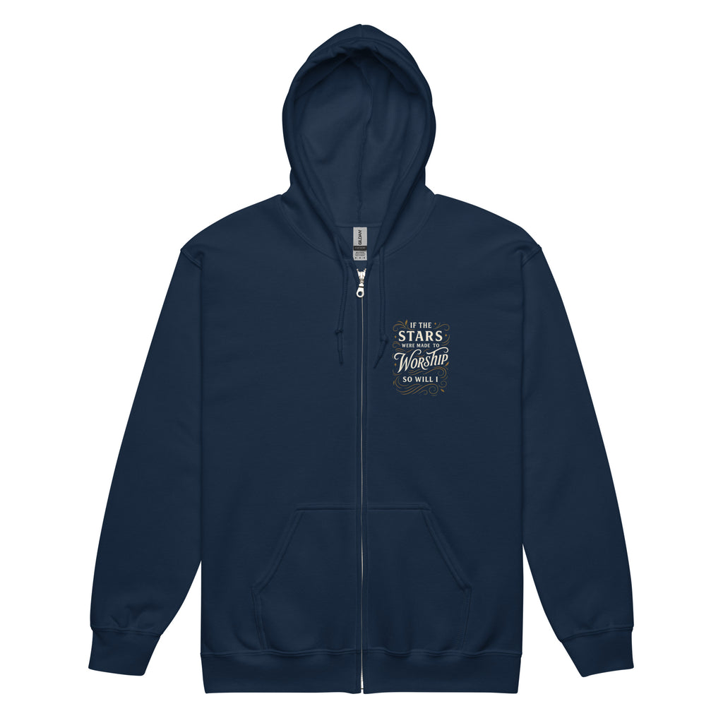 Worship - Unisex heavy blend zip hoodie - Christian Apparel by BASR Clothing