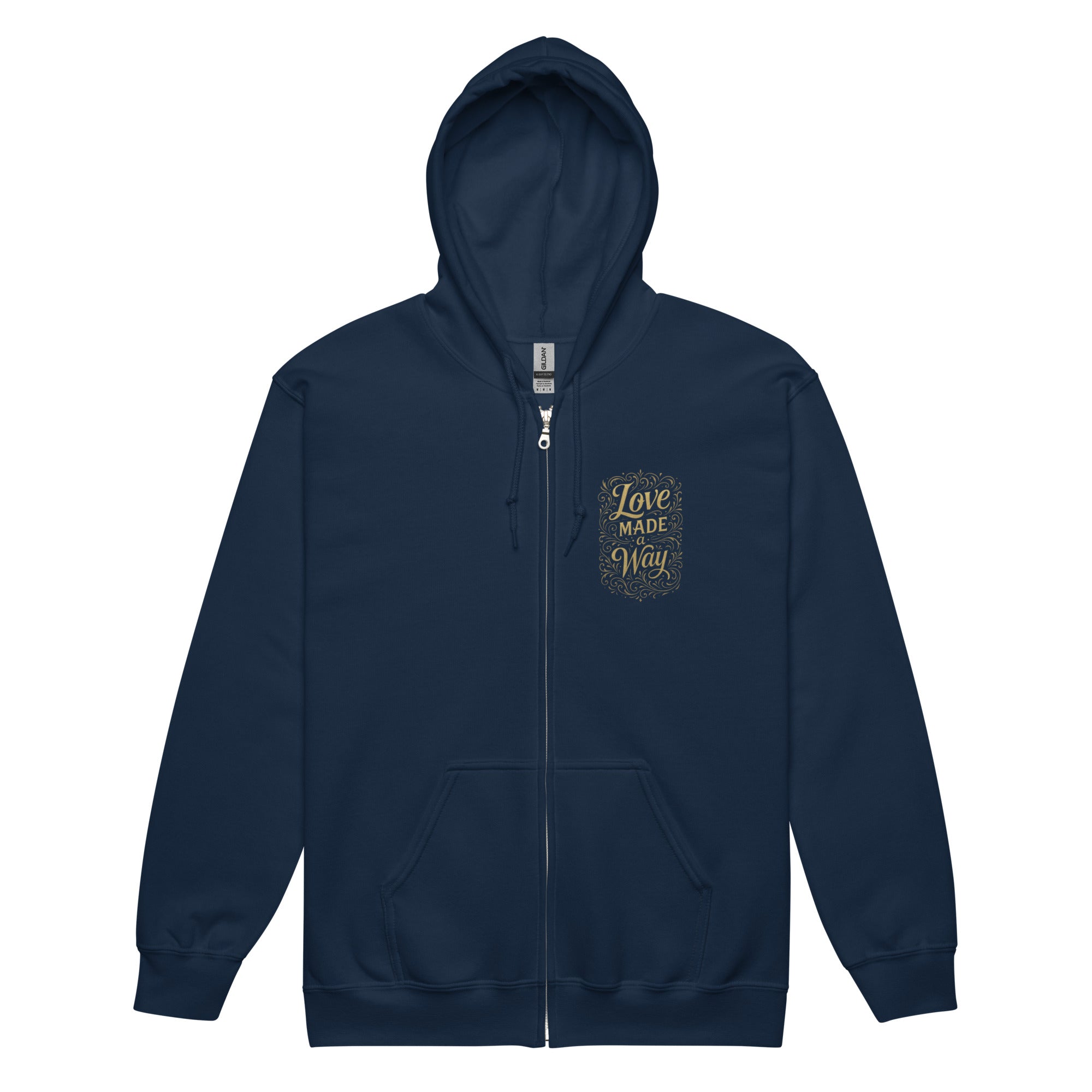 Love Made a Way - Unisex heavy blend zip hoodie - Christian Apparel by BASR Clothing